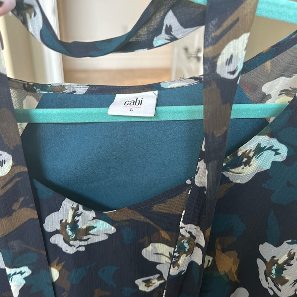 Cabi ruffled dress with tie
